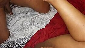 amateur ebony girl licks shaved pussy in homemade video