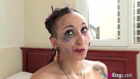 Harley Quinn cosplayer picks up guys on the street and gives them blowjobs in her costume.