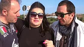 Two horny milfs squirting in public blowjob fun! 🔥