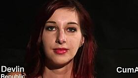 Naughty Model Gets Sperm Load On Her Face Swallowing All The Cream