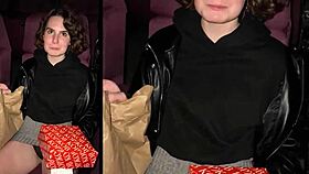 risky cinema quickie turns into thrilling public action with a tight babe. who’s watching?