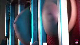 Brunette in cage deepthroats cock for freedom 😈