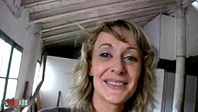 Skinny French Blonde Milf Fucked Hard in Ass for Cash.