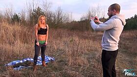 Watch this naïve blonde get rammed outdoors?