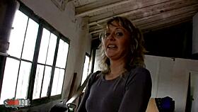 Skinny French Blonde Milf Fucked Hard in Ass for Cash.