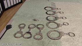 Self-bondage session with sophia, bound tight in intense restraint!