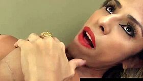 Hot Tranny Bruninha Almeida Strokes Her Big Shecock