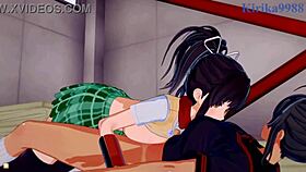 asuka and homura in futanari scene from senran kagura hentai