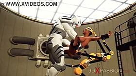 This big tits beauty in restraints loves getting fucked hard by a monster cock 😈