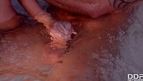 Mira and Anita have anal sex in hot tub orgy