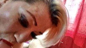 Intriguing contrast: hot milf aimee performs oral on wedding anniversary