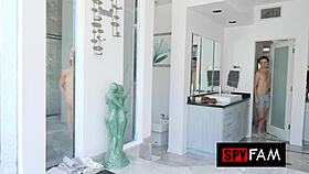 asuna fox catches stepbro stroking cock while spying on her