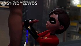 helen parr giving handjob on rooftop