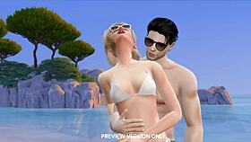 BEACH WALK with Taylor and Joe in sensual 3D hentai preview.