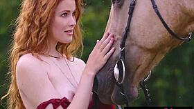 I watched redhead Latvian diva Heidi Romanova strip her big boobs outdoors