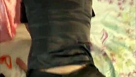 European amateur's satin-clad spanking in 2063ip vertical POV