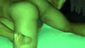 Two guys roughly fuck married Karina in a threesome.