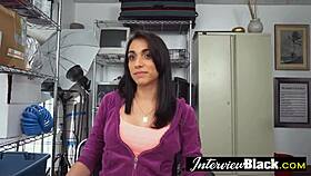 Latina teen sucks big black cock like a pornstar 😍💦