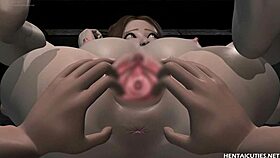 3D hentai hottie gets pussy stretched