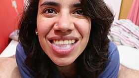 oldie blowjob with cum mouthful play and swallow action