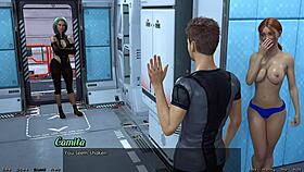 Stranded In Space 7: Red-Haired Step Sister Enjoys Shower In 3D Cartoon Game