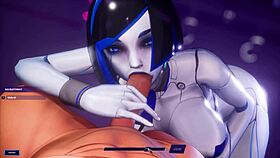 Hot robot slut sucks cock in subverse episode 1