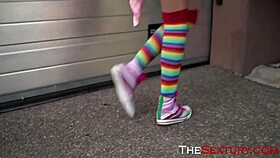 The brunette teen dances seductively before getting fucked hard by young cock lutro and avablackk.