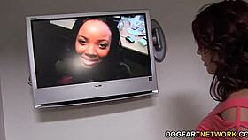 Jaydence rose enjoys sucking two bbc outdoors