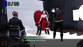 Monica model poses uncensored in 3d cartoon photoshoot.