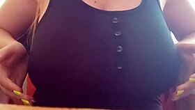 excited student coudlnt stand it and started to excite her big tits in front of the camera - luxuryorgasm