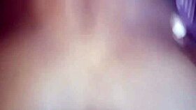 Cumshot on black skinny girl after bareback sex with daddy
