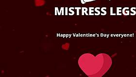 nylon foot play with hearts on valentines