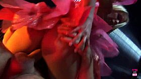 Horny group in bdsm dungeon, fucking with bondage and blowjobs