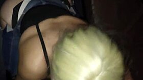 blondie married woman exploring at the glory hole with strangers