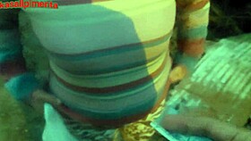 latina teen bent over for anal creampie