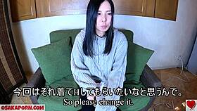 Asian MILF in blue film gets naughty in cosplay outfit