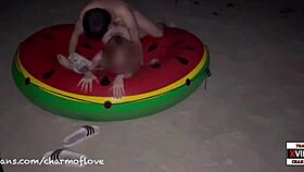 Pretty Thai Girl Fucks Hard at Full Moon Party on Beach