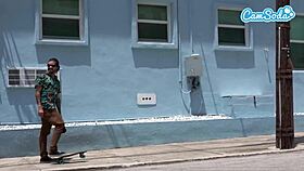 big ass latinas ride electric trikes at public beach with extreme webcam vibes 😎