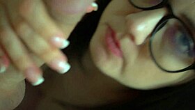 lewd slattern gives blowjob to her males and gets oral creampie 😏