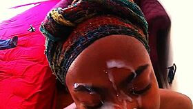 Ebony ass covered in huge cum