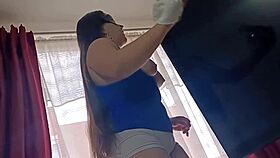 Petite European employee slut lets record her huge pussy in homemade taboo solo.