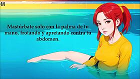 Naughty hentai joi roleplay in the pool with spanish voice instructions