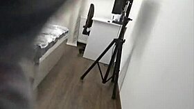 This cheating wife is fucking her best friend in the kitchen while husband is nearby