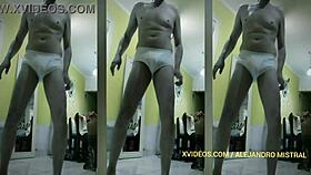 i'm showing my big bulge in tight panties