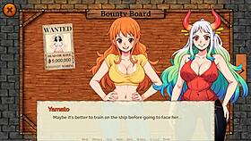 lusty buccaneers parody hentai game ep 1 nami is exposing her naked body at night