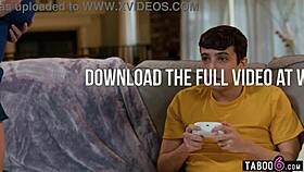 Hey, that huge-boobed stepmom Dee Williams sucks and rides her gamer stepson so well