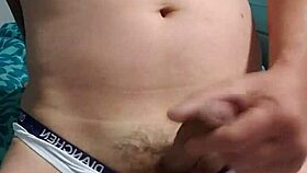 gay boy intensely masturbates in his underwear with passion