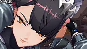 maid provides exclusive blowjob service in 3d animation