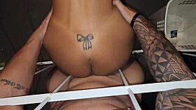 Latina milf arrested at carnival, ends up sucking two guys in the cell