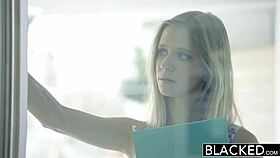 PETITE BLONDE TEEN RACHEL JAMES GETS BENT OVER IN COWGIRL, RIDING THAT BIG BLACK COCK FOR THE FIRST TIME, CHOKING ON IT